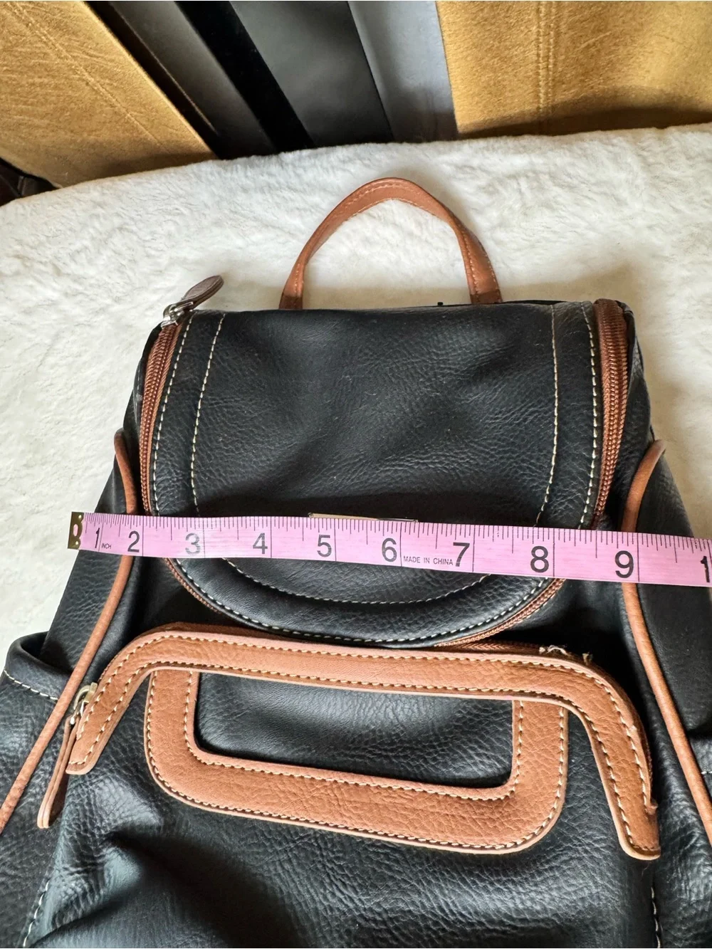 MultiSac Black & Brown Mini Backpack Convertible Travel Everyday Bag
